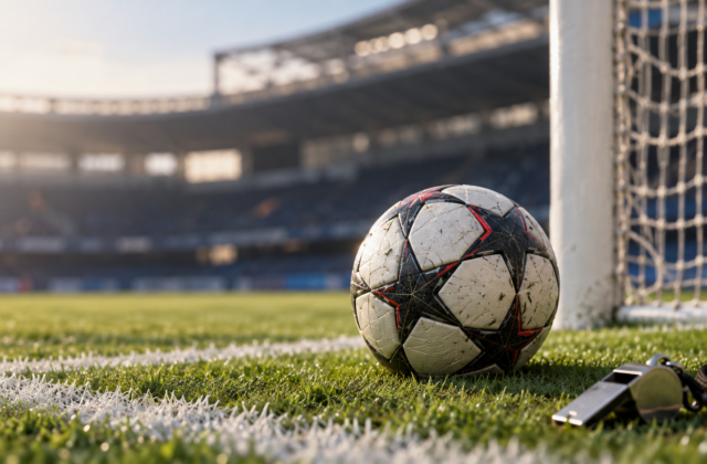 Fußball liegt vor einem Tor im Stadion als Symbolbild für Expected Goals und Torchancen.